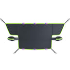 SUITU ST-3960 Universal Car Oxford Fabric Snow and Sun Protection Magnetic Front Windshield Half Cover, ST-3960 (Black Green), ST-3960 (Black Orange)