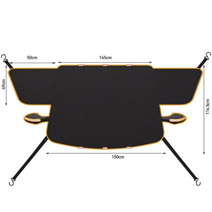SUITU ST-3960 Universal Car Oxford Fabric Snow and Sun Protection Magnetic Front Windshield Half Cover, ST-3960 (Black Orange), ST-3960 (Black Green)