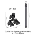Universal Action Camera Bicycle Handlebar Clamp Holder Extension Rod, With Rod & Dual-Leg Crab & Dual-Head Crab Clamp, With 2 x  Dual-Head-Crab Clamp, With Rod & Dual-Head-Crab & Single-Crab Clamp