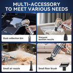 SUITU Digital Display Handheld Blow Suction Combo Car Vacuum Cleaner, One Touch Dustbin Emptying, Extended Dustbin