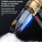SUITU Handheld Blow Suction Combo Removable Battery Car Vacuum Cleaner, One Touch Dustbin Emptying, Extended Dustbin