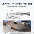 HCL-1071 7-port Type-C 3.2 Clamp Clamp Docking Station HUB with Type-C to Type-C Cable, HCL-1071-BK, HCL-1071-SV