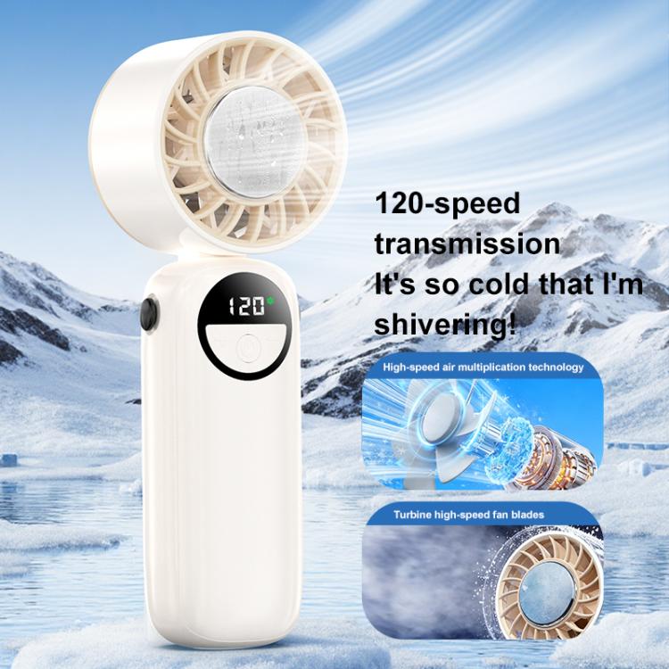 S-11 Apply Ice Neckband Handheld Foldable Fan with LED Display