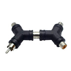 Y-type RCA Male to 2RCA Female AV RCA Tee Video Adapter, RCA Male to 2RCA Female