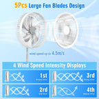 F9 Upgrade Folding Adjustable Height Desktop Electric Fan 8000mAh Battery