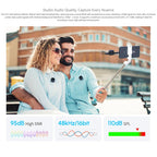 FEELWORLD LM1 Wireless Lavalier Microphone for Phone Computer Camera, 2TX + 1RX + Charging Case