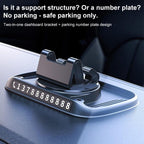 Car 3 in 1 Anti-Slip Storage Rotating Parking Number Plate Dashboard Phone Holder