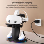 WG68 RGB Lighting VR Fast Charging Display Stand, US Plug, For Meta Quest 2 / 3 / 3S