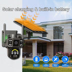 V380 Pro 3MP Panoramic Dual Lens Wireless WiFi Solar Powered Surveillance Camera