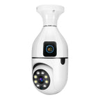 V380 Pro 4MP Full-Color Dual-Lens 2.4GHz WiFi Wireless E27 Socket Bulb Night Vision PTZ Camera