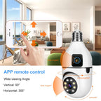V380 Pro 4MP Full-Color Dual-Lens 2.4GHz WiFi Wireless E27 Socket Bulb Night Vision PTZ Camera