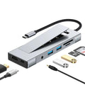 8 in 1 HUB USB-C to M.2 SSD Enclosure + HDTV + 2 x USB 3.2+ Audio + PD + SD/TF Card Reader, 8 in 1 with USB 3.2 + USB 3.2