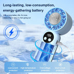 WD-01 Mini Ice Cooling Handheld Fan with Digital Display