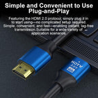 HDMI 2.0 High-Speed 4K Ultra HD Gold-Plated Connection HDTV Video Cable, 0.5m, 1m, 1.5m, 2m, 3m, 5m, 10m, 15m, 20m
