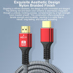 HDMI 2.1 High-Speed 8K Ultra HD Braided Gold-Plated Connection HDTV Video Cable, 0.5m, 1m, 1.5m, 1.8m, 2m, 3m, 5m