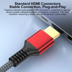 HDMI 2.1 High-Speed 8K Ultra HD Braided Gold-Plated Connection HDTV Video Cable, 0.5m, 1m, 1.5m, 1.8m, 2m, 3m, 5m