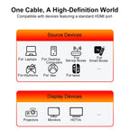 HDMI 2.1 High-Speed 8K Ultra HD Braided Gold-Plated Connection HDTV Video Cable, 0.5m, 1m, 1.5m, 1.8m, 2m, 3m, 5m