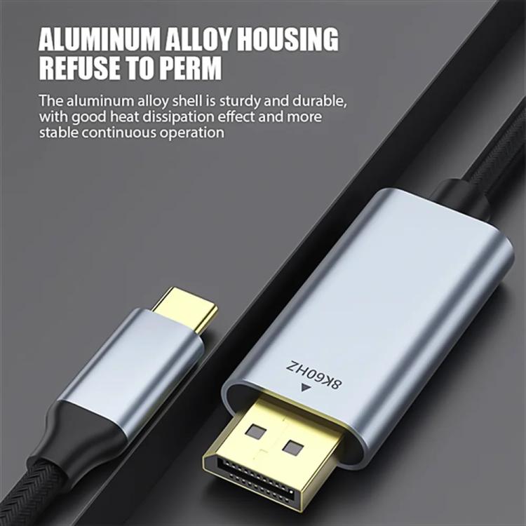 Type-C to DisplayPort 1.4 Ultra HD 8K Video Adapter Braided Cable, 1m, 2m, 1m 8K Bidirectional, 1.5m 8K Bidirectional, 2m 8K Bidirectional, 3m 8K Bidirectional