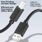 USB 2.0 High-Speed USB-A to USB-B Printer Cable For Scanners, Desktop Printers, and Digital Devices, 0.5m, 1m, 1.5m, 2m, 3m, 5m, 8m, 10m