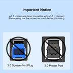 USB 2.0 High-Speed USB-A to USB-B Printer Cable For Scanners, Desktop Printers, and Digital Devices, 0.5m, 1m, 1.5m, 2m, 3m, 5m, 8m, 10m