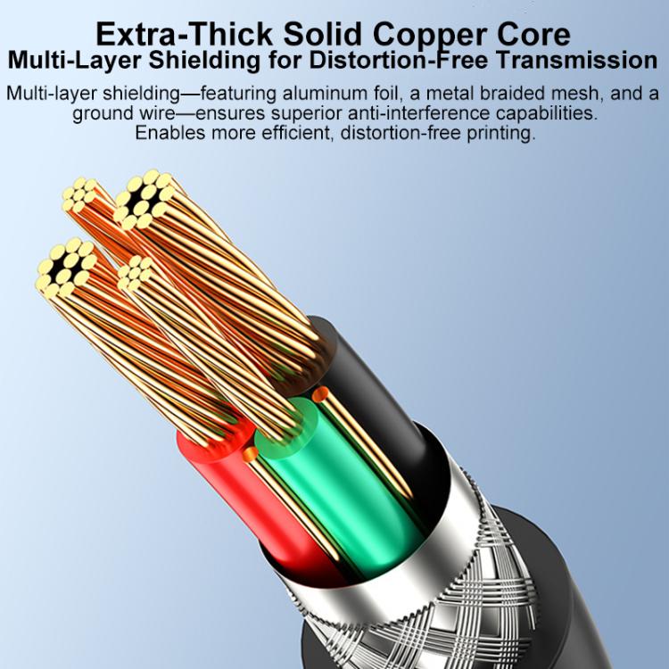 USB 2.0 High-Speed USB-A to USB-B Printer Cable For Scanners, Desktop Printers, and Digital Devices, 0.5m, 1m, 1.5m, 2m, 3m, 5m, 8m, 10m