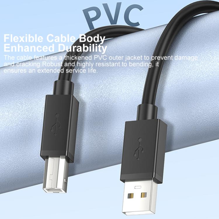 USB 2.0 High-Speed USB-A to USB-B Printer Cable For Scanners, Desktop Printers, and Digital Devices, 0.5m, 1m, 1.5m, 2m, 3m, 5m, 8m, 10m