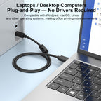 USB 2.0 High-Speed USB-A to USB-B Printer Cable For Scanners, Desktop Printers, and Digital Devices, 0.5m, 1m, 1.5m, 2m, 3m, 5m, 8m, 10m