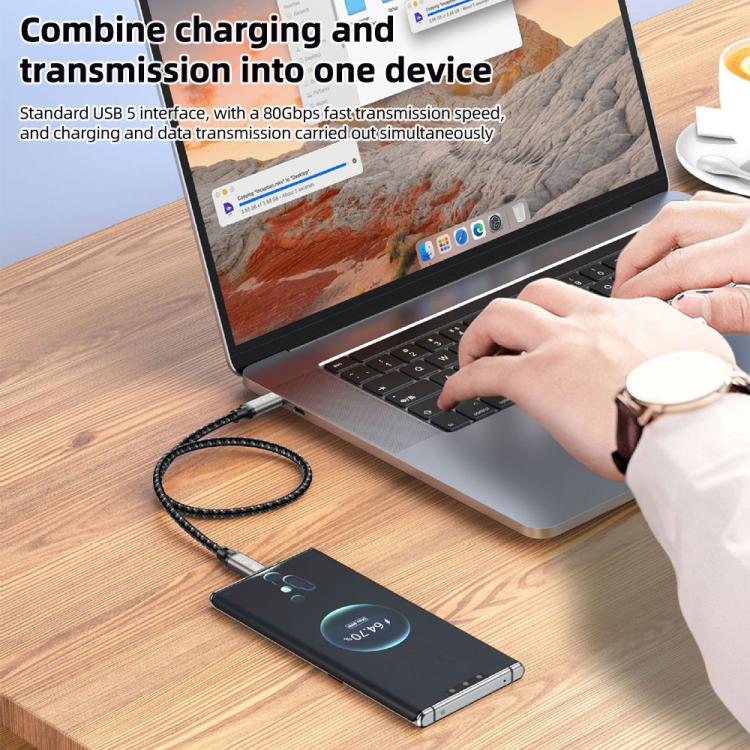 USB5 240W 16K 80Gbps Type-C to Type-C Thunderbolt 4 Full-function Data Cable