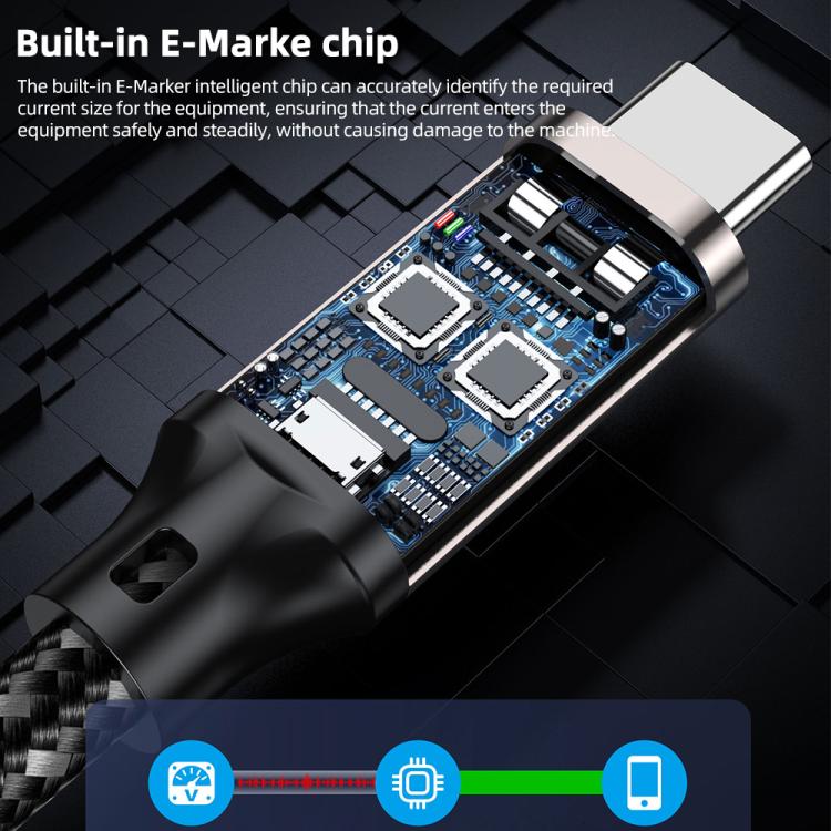 USB5 240W 16K 80Gbps Type-C to Type-C Thunderbolt 4 Full-function Data Cable