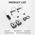 DEBRA DT-02 Ear-worn UHF Wireless Microphone System 2 TX & 1 RX, DT-02