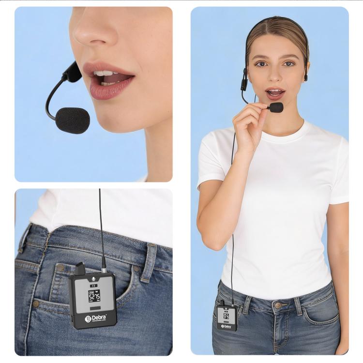 DEBRA DT-02 Ear-worn UHF Wireless Microphone System 2 TX & 1 RX, DT-02
