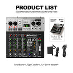 DEBRA DG04S 24bit/192kHz 4-Channels Mixer Sound Card, US Plug, EU Plug, AU Plug, UK Plug