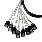 WG192 Slimline SAS4.0 SFF-8654 8i to SATAx8 Server Hard Drive High-Speed ??Adapter Cable, 0.5m Elbow, 0.8m Straight Head