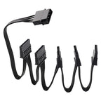 WG194 IDE 4 Pin to 5xSATA 15 Pin 1 to 5 Power Extension Hard Drive Adapter, 0.6m