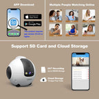 SriHome DH013 Plus 4MP Smart Pet Robot Camera with Auto-Charging Dock, US Plug, UK Plug, EU Plug, AU Plug