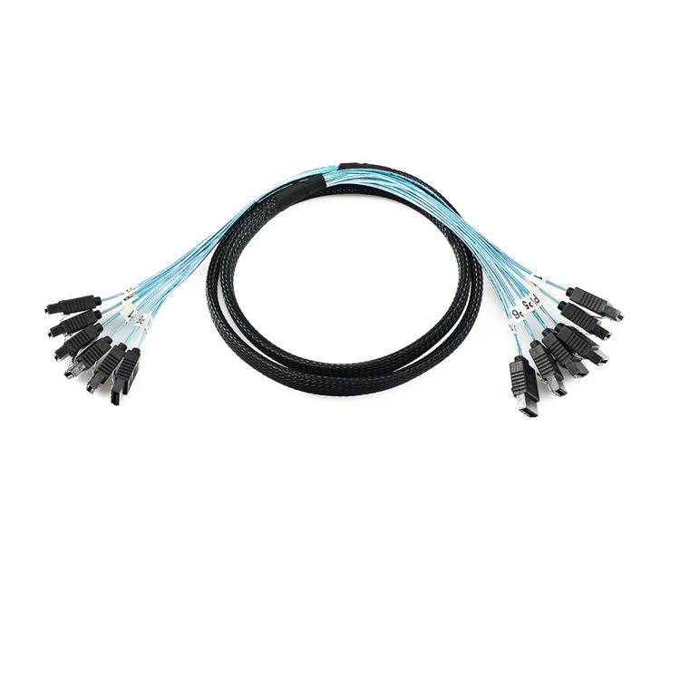 WG214 Six-Head SATA 3.0 High-Speed Hard Drive Data Cable, 0.5m, 1m