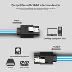 WG214 Six-Head SATA 3.0 High-Speed Hard Drive Data Cable, 0.5m, 1m