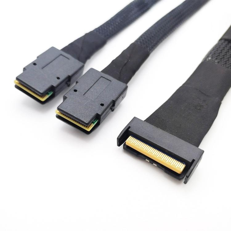 Gen5 MCIO X8 to Dual SFF-8087 Server Data Transfer Cable, MCIO X8 to Dual SFF-8087