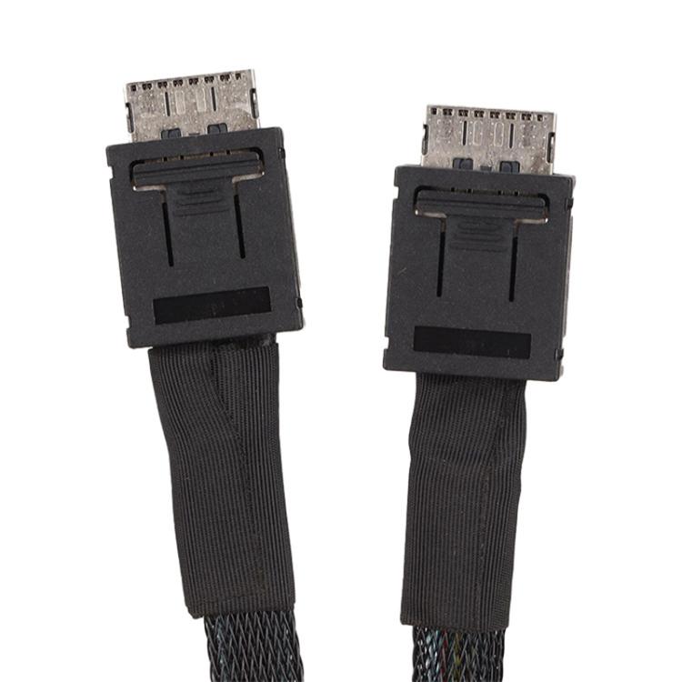 Slim SAS SFF-8654 8i to Dual Oculink SFF-8611 4i Server High-Speed Data Transfer Connection Cable, 0.5m