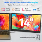 Blackview DCM6 Pro 14 inch Dual Screen Portable Laptop Extension Monitor with Stand, DCM6 Pro