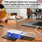 MOMAX UA36 1-World Pocket 70W 4-Port Ultra-Thin GaN Universal Travel Adapter, AU Plug, EU Plug, UK Plug, US Plug
