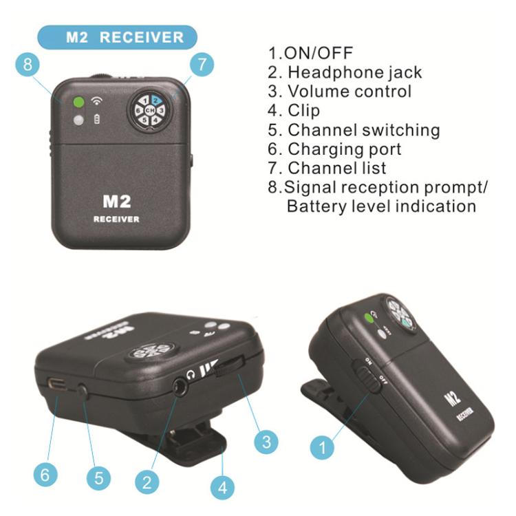 MT-M2 Portable Wireless In-Ear Monitoring System for Stage 1 TX & 1 RX, MT-M2