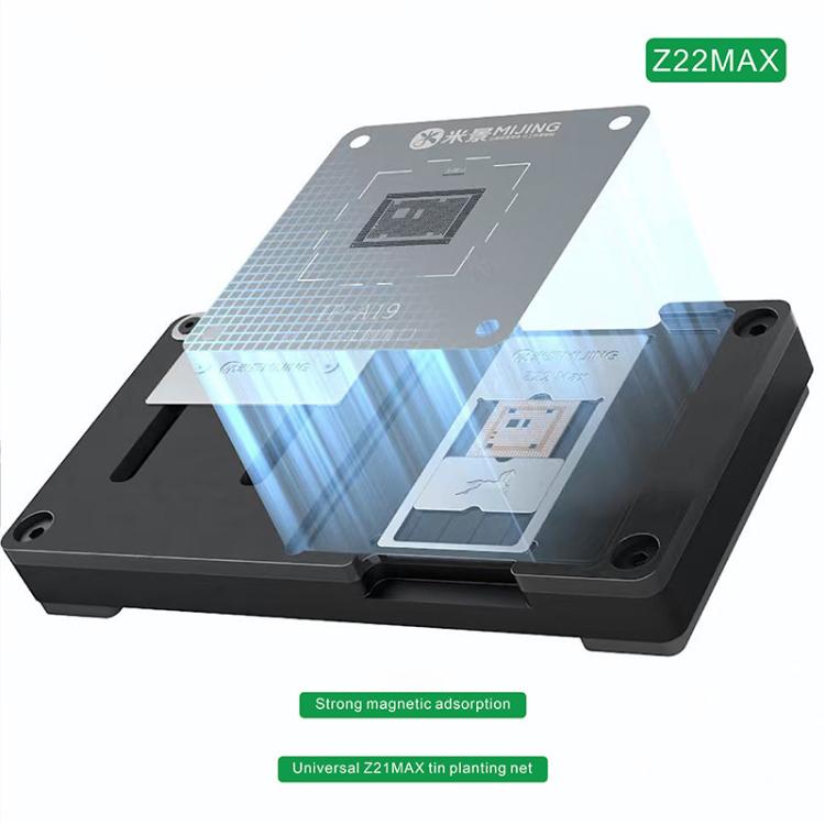 Mijing Z22MAX CPU Chip Tin Planting BGA Reballing Stencil Platform For iPhone 11-17 Pro Max / Android