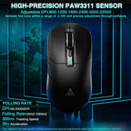 SOLAKAKA SM820 Tri-Mode 22000DPI 1000Hz Wireless Gaming Mouse with RGB Charging Dock