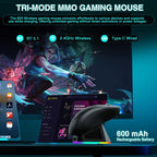 SOLAKAKA SM820 Tri-Mode 22000DPI 1000Hz Wireless Gaming Mouse with RGB Charging Dock