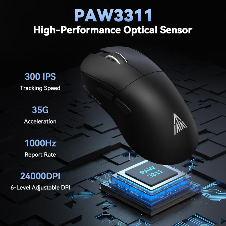 SOLAKAKA SM822 Tri-Mode 24000DPI 1000Hz Wireless Gaming Mouse with RGB Charging Dock