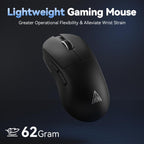 SOLAKAKA SM822 Tri-Mode 24000DPI 1000Hz Wireless Gaming Mouse with RGB Charging Dock