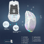 SOLAKAKA SM600 Hollowed Out RGB Tri-mode Wireless Gaming Mouse