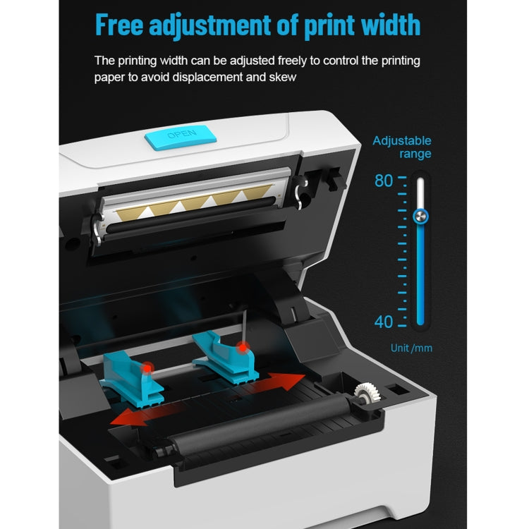 76x130 Single Paper Waybill Express Bill Label Printer, USB + Bluetooth Version,, USB + Bluetooth Version, EU Plug, USB + Bluetooth Version, US Plug, USB + Bluetooth Version, UK Plug