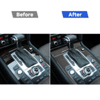 2 in 1 Car Carbon Fiber Gear Panel + Cigarette Lighter Decorative Sticker for Audi Q7 2008-2015, Gear Panel + Cigarette Lighter